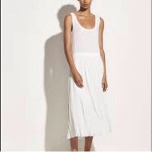 Vince White Sleeveless Midi Dress M